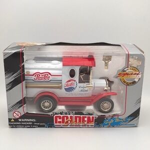 Vintage Pepsi-Cola Die Cast Metal Coin Bank Golden Classic Special Edition Truck
